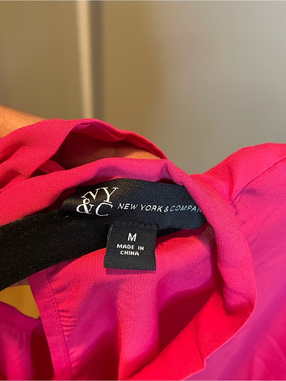 New York & Company Bright Pink Draped Blouse - Picture 4 of 4